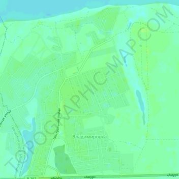 Топографическая карта Владимировка, высота, рельеф