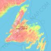 Топографическая карта Newfoundland, высота, рельеф