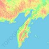 Топографическая карта Камчатский край, высота, рельеф