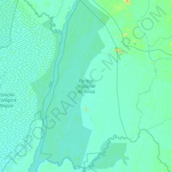 Топографическая карта Parque Nacional do Viruá, высота, рельеф