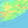 Топографическая карта County Cork, высота, рельеф