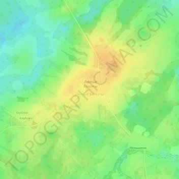 Топографическая карта Лютые Болоты, высота, рельеф