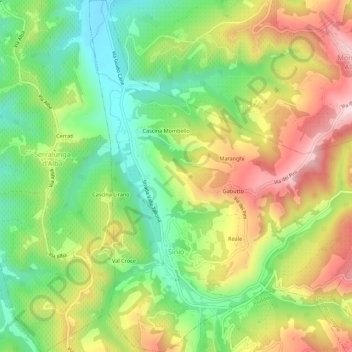 Топографическая карта Sinio, высота, рельеф