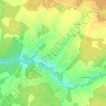 Топографическая карта Костино, высота, рельеф