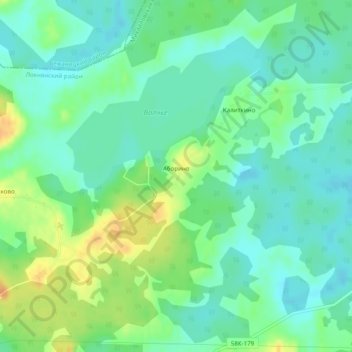 Топографическая карта Аборино, высота, рельеф