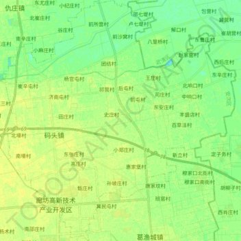 Топографическая карта 码头镇, высота, рельеф
