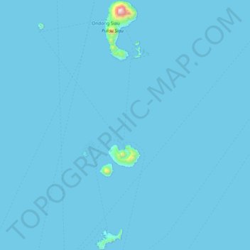 Топографическая карта Kepulauan Siau Tagulandang Biaro, высота, рельеф