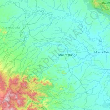 Топографическая карта Bungo, высота, рельеф