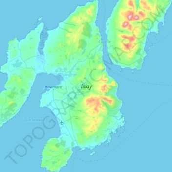 Топографическая карта Айлей, высота, рельеф