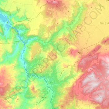 Топографическая карта Kale, высота, рельеф