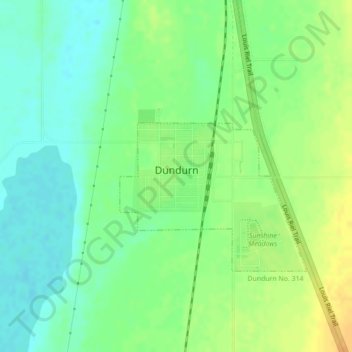Топографическая карта Dundurn, высота, рельеф