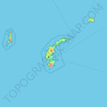 Топографическая карта Ponza, высота, рельеф