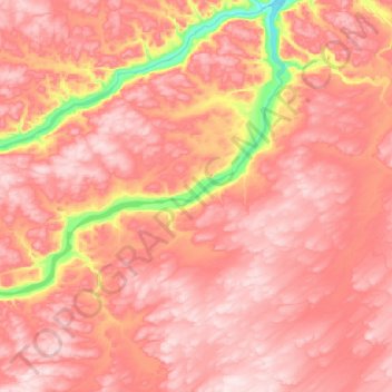 Топографическая карта Rivière du Gué, высота, рельеф