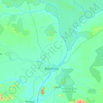 Топографическая карта Boa Vista, высота, рельеф