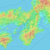 Топографическая карта 近畿地方, высота, рельеф