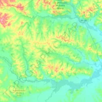 Топографическая карта Santa Flora, высота, рельеф