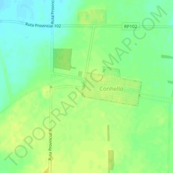 Топографическая карта Conhello, высота, рельеф