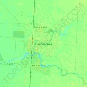 Топографическая карта городское поселение Палласовка, высота, рельеф