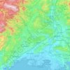 Топографическая карта Gard, высота, рельеф