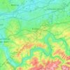 Топографическая карта Эссен, высота, рельеф