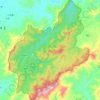 Топографическая карта 九连山国家级自然保护区, высота, рельеф