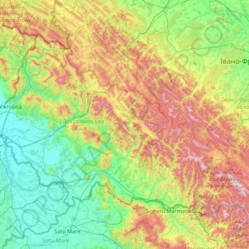 Google карта Закарпатской области