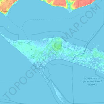 Топографическая карта Очаківська міська громада, высота, рельеф