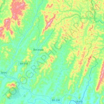 Топографическая карта Barra do Rocha, высота, рельеф