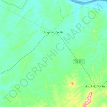 Топографическая карта Augustinópolis, высота, рельеф