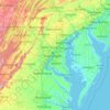 Топографическая карта Maryland, высота, рельеф