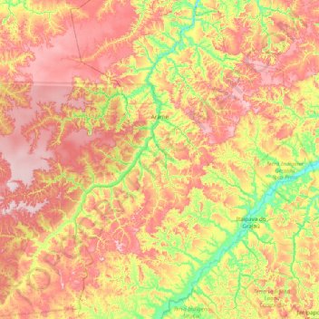Топографическая карта Arame, высота, рельеф