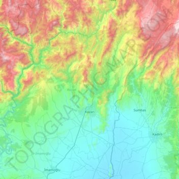 Топографическая карта Kozan, высота, рельеф
