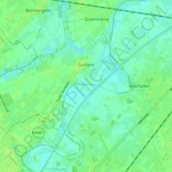 Топографическая карта Gottem, высота, рельеф