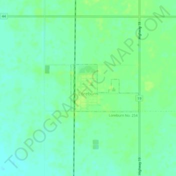 Топографическая карта Loreburn, высота, рельеф