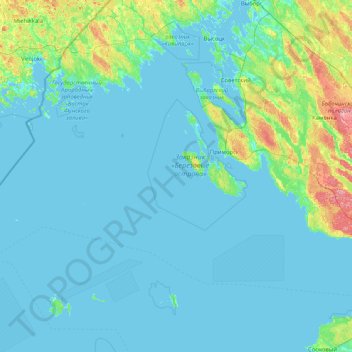 Топографическая карта Приморское городское поселение, высота, рельеф