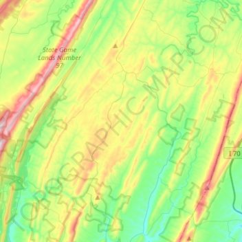 Топографическая карта Monroe Township, высота, рельеф