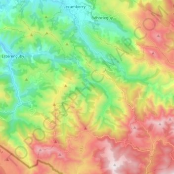 Топографическая карта Mendive, высота, рельеф