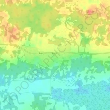 Топографическая карта Бояры, высота, рельеф