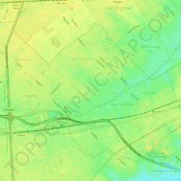 Топографическая карта Comuna 10, высота, рельеф