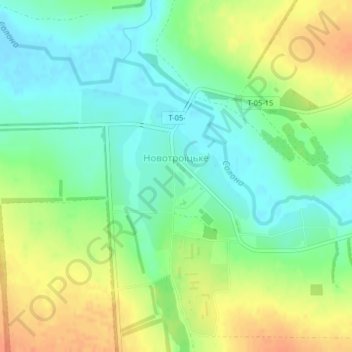 Топографическая карта Новотроицкое, высота, рельеф