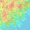 Топографическая карта 泉州市, высота, рельеф