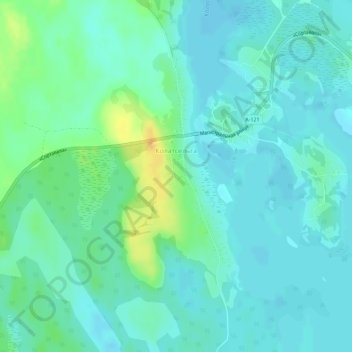 Топографическая карта Колатсельга, высота, рельеф