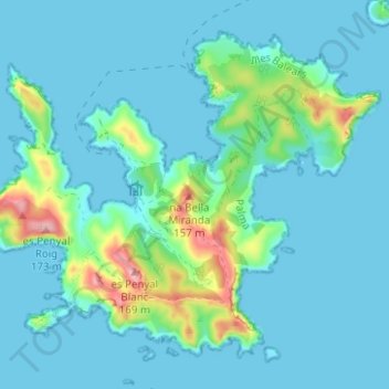 Топографическая карта Cabrera, высота, рельеф