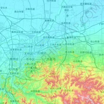 Топографическая карта Gaoxin, высота, рельеф