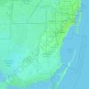 Топографическая карта Miami-Dade County, высота, рельеф