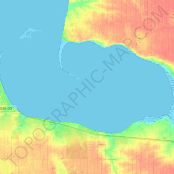 Топографическая карта Ейский лиман, высота, рельеф