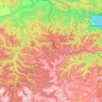 Топографическая карта сельское поселение Торы, высота, рельеф