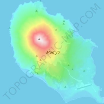 Топографическая карта Матуа, высота, рельеф
