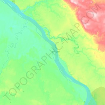 Топографическая карта Верхнеимбатский сельсовет, высота, рельеф