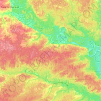 Топографическая карта Богородский сельсовет, высота, рельеф